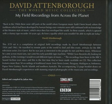 David Attenborough - My field recordings from across the planet (2 cd) achterkant