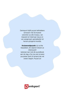 Denksport puzzelboek Kruiswoord puzzels achterkant
