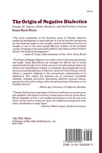 Origin of Negative Dialectics achterzijde