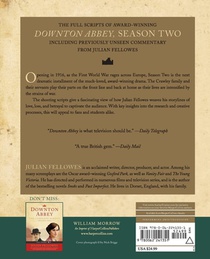 Downton Abbey: The Complete Scripts, Season 2 achterzijde