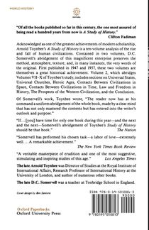 A Study of History: Volume II: Abridgement of Volumes VII-X achterzijde