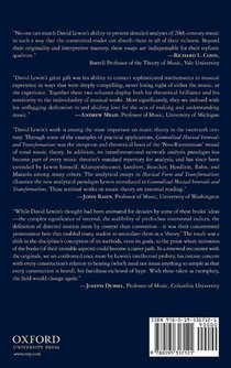 Musical Form and Transformation achterzijde