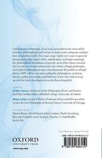 Oxford Studies in Philosophy of Law: Volume 1 achterzijde