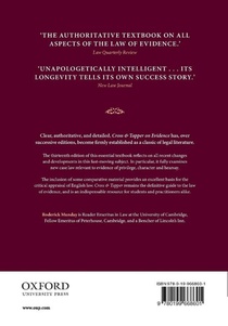 Cross & Tapper on Evidence achterzijde