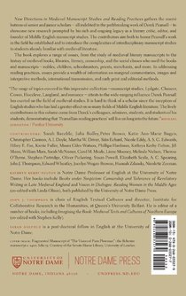 New Directions in Medieval Manuscript Studies and Reading Practices achterzijde