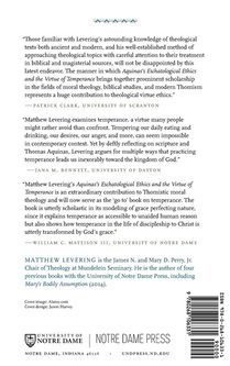 Aquinas's Eschatological Ethics and the Virtue of Temperance achterzijde