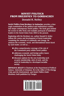 Soviet Politics from Brezhnev to Gorbachev achterzijde