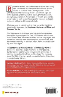 Zondervan Dictionary of Bible and Theology Words achterzijde