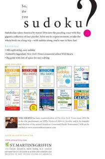 WILL SHORTZ BIG EASY SUDOKU achterzijde