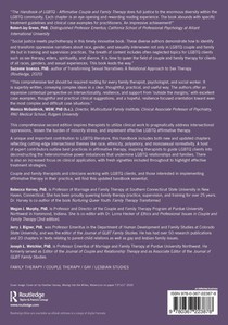 Handbook of LGBTQ-Affirmative Couple and Family Therapy achterzijde