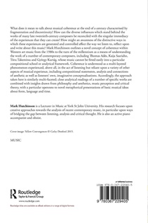 Coherence in New Music: Experience, Aesthetics, Analysis achterzijde