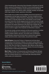 Critical Autoethnography achterzijde