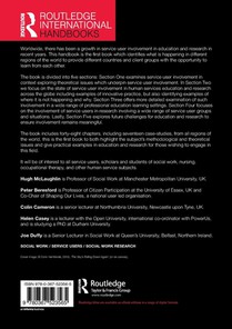 The Routledge Handbook of Service User Involvement in Human Services Research and Education achterzijde