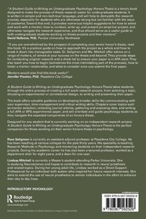 A Student Guide to Writing an Undergraduate Psychology Honors Thesis achterzijde