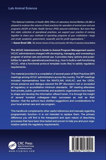 The IACUC Administrator's Guide to Animal Program Management achterzijde
