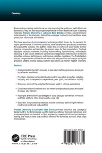 Process Chemistry of Lubricant Base Stocks achterzijde