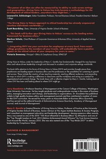 Giving Voice to Values achterzijde