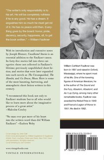The Uncollected Stories of William Faulkner achterzijde