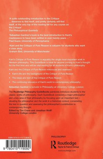 Routledge Philosophy GuideBook to Kant and the Critique of Pure Reason achterzijde