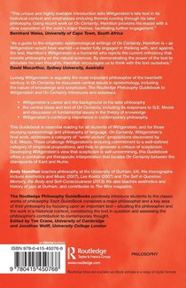 Routledge Philosophy GuideBook to Wittgenstein and On Certainty achterzijde