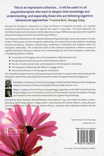 The Therapeutic Relationship in the Cognitive Behavioral Psychotherapies achterzijde