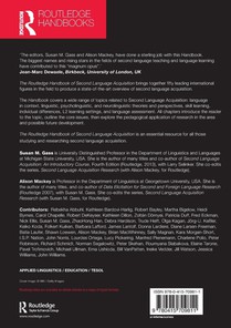 The Routledge Handbook of Second Language Acquisition achterzijde