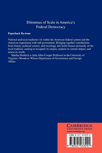 Dilemmas of Scale in America's Federal Democracy achterzijde