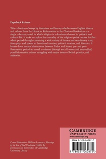 Religion, Literature, and Politics in Post-Reformation England, 1540–1688 achterzijde