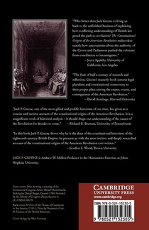 The Constitutional Origins of the American Revolution achterzijde