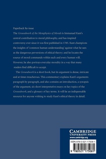 Kant's Groundwork of the Metaphysics of Morals achterzijde