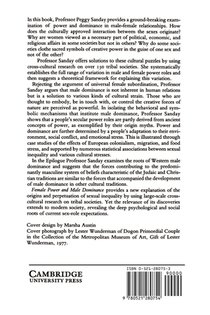 Female Power and Male Dominance achterzijde