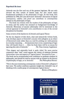 Aristotle and Logical Theory achterzijde