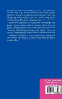 The Greek Cosmologists: Volume 1, The Formation of the Atomic Theory and its Earliest Critics achterzijde