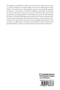 The Cambridge Companion to Nietzsche achterzijde
