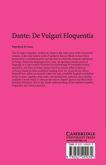 Dante: De vulgari eloquentia achterzijde