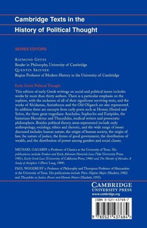 Early Greek Political Thought from Homer to the Sophists achterzijde