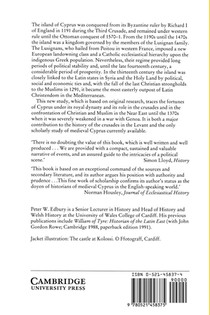 The Kingdom of Cyprus and the Crusades, 1191–1374 achterzijde