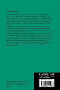 Greek Musical Writings: Volume 2, Harmonic and Acoustic Theory achterzijde