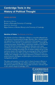 Marsilius of Padua: The Defender of the Peace achterzijde