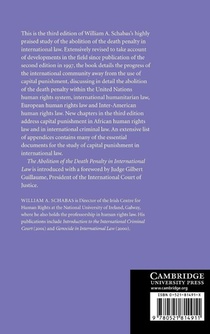 The Abolition of the Death Penalty in International Law achterzijde
