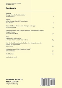 Journal of Vampire Studies achterzijde