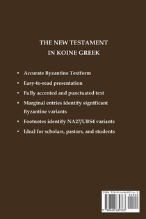 The New Testament in Koine Greek achterzijde