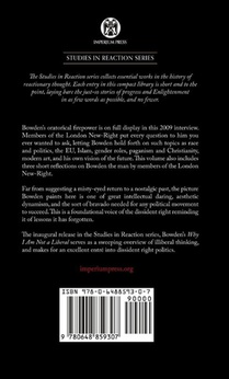 Why I Am Not a Liberal - Imperium Press (Studies in Reaction) achterzijde