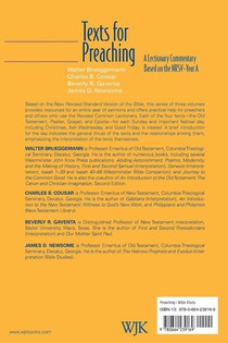 Texts for Preaching, Year A achterzijde