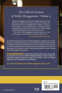 The Collected Sermons of Walter Brueggemann, Volume 3 achterzijde