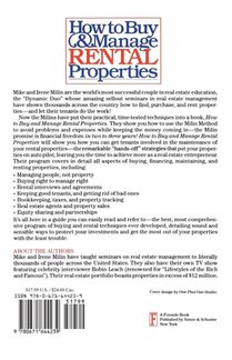 How to Buy and Manage Rental Properties achterzijde