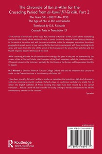 The Chronicle of Ibn al-Athir for the Crusading Period from al-Kamil fi'l-Ta'rikh. Part 2 achterzijde