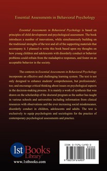 Essential Assessments in Behavioral Psychology achterzijde