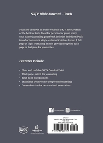 NKJV Bible Journal - Ruth, Paperback, Comfort Print achterzijde