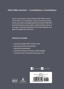 NKJV Bible Journal - 1-2 Corinthians, Paperback, Comfort Print achterzijde